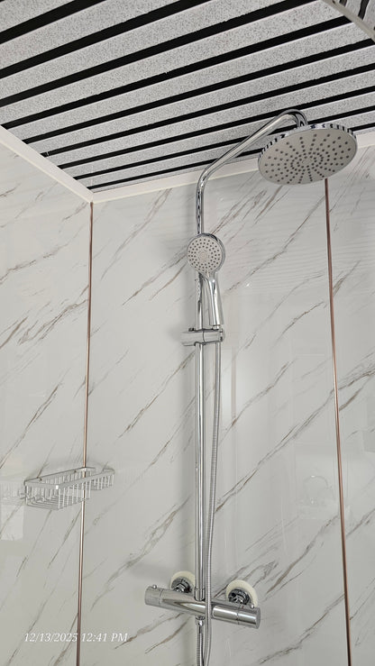 Large Shower Combo (square shower w/ curtain)