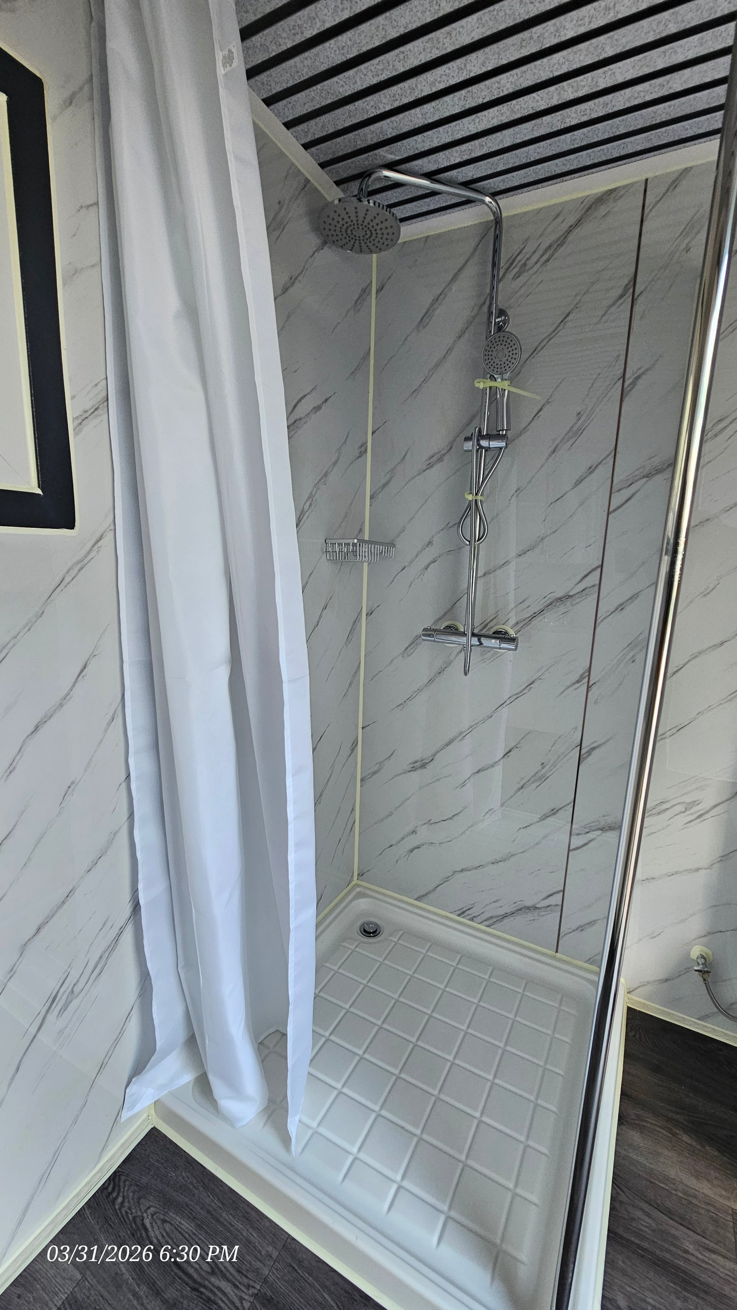 Large Shower Combo (square shower w/ curtain)